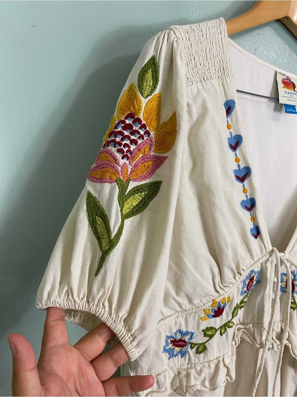 Farm Rio Peplum Embroidered Romper XL - Picture 5 of 7